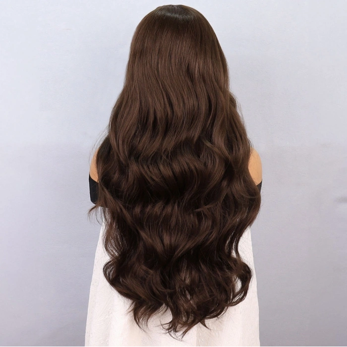 Koyu Kumral Fiber Sen Front Lace Tül Peruk
