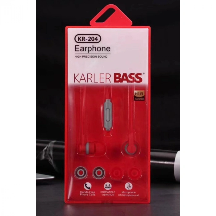 Kr-204 Kablolu Kulaklık - Kırmızı