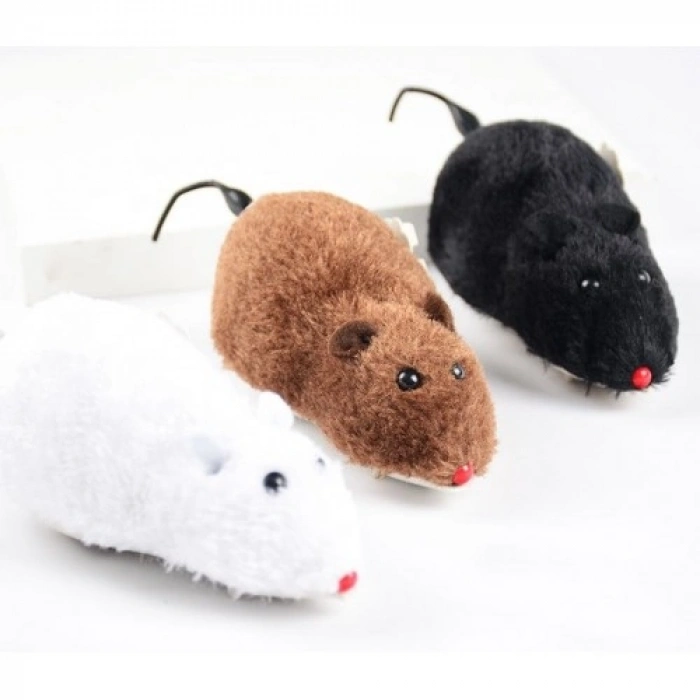 Kurmalı Kedi Eğitim Oyuncağı Tüylü Fare (74)