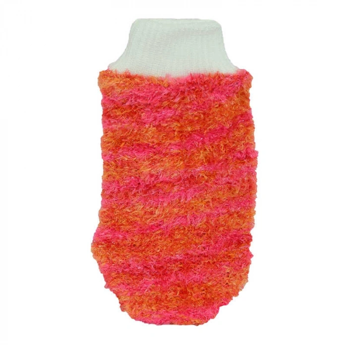 Lastikli El Geçmeli Yumuşak Eldiven Banyo Lifi Pembe-Tcu 20x10 Cm