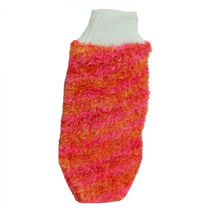 Lastikli El Geçmeli Yumuşak Eldiven Banyo Lifi Pembe-Tcu 20x10 Cm