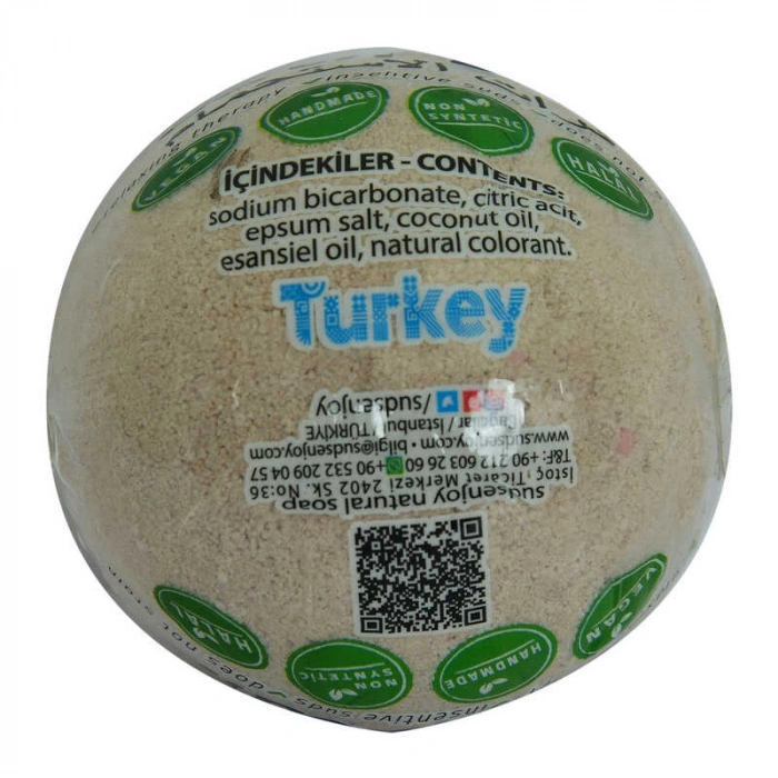 Lantalı El Yapımı Banyo Küvet Topu Sabunu Mor 90-120 Gr