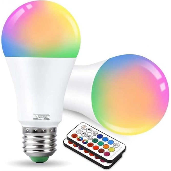 Led Ampul Enerji Dostu RGB Işıklı 100W Led Işık