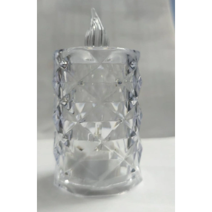 Led Mum Şeffaf Kristal LED Mum Pilli Alevsiz Çay Mumu Düğün Doğum Günü Ortam Işığı Mini