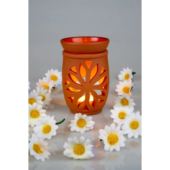 Lotus Çiçeği El Yapımı Çömlek Buhurdanlık Tütsülük (74)