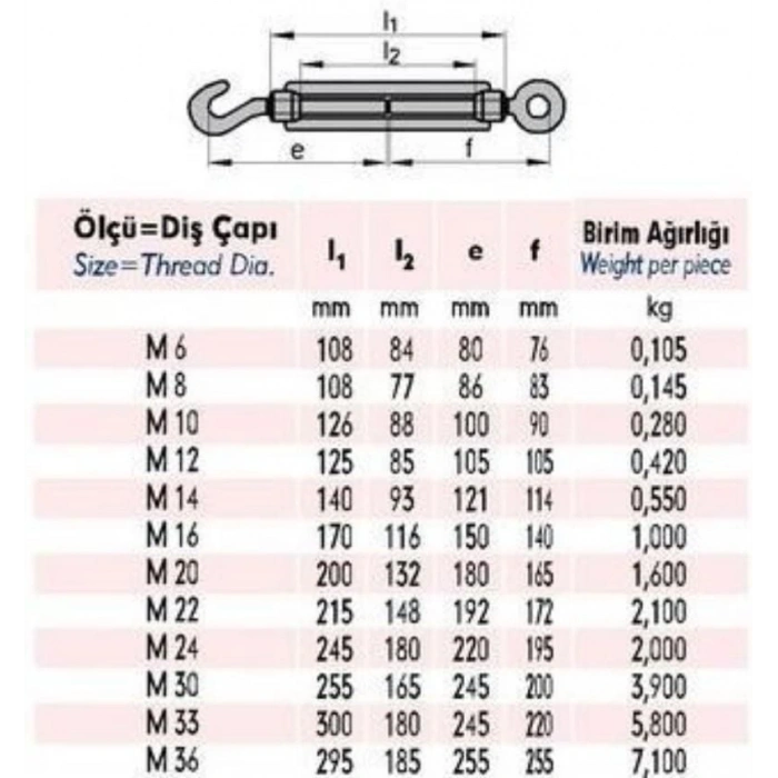 M8 Çektirme ( 4 Adet )