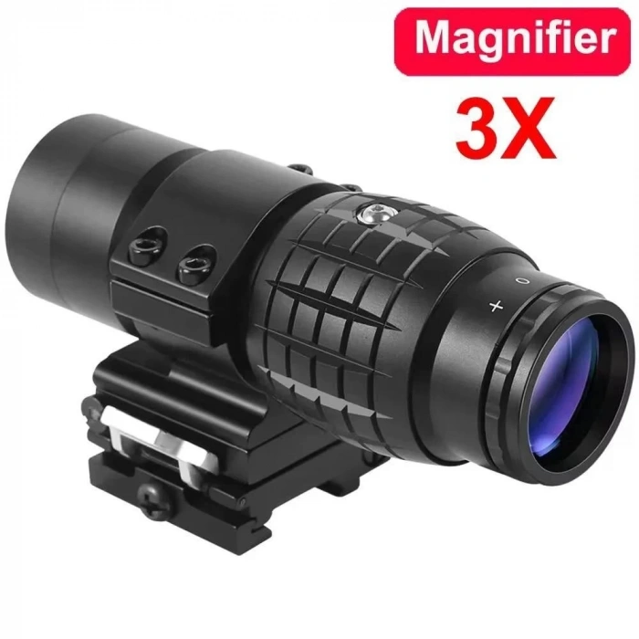 Magnifier 3x Yakınlaştırmalı Dürbün  22mm Ray Uyumlu, Katlanır Yaylı Ayaklı (  )