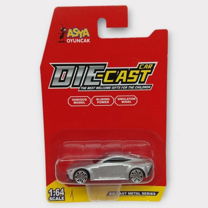Metal Mini Arabalar  8 cm - Gri - 1 - 1 ADET