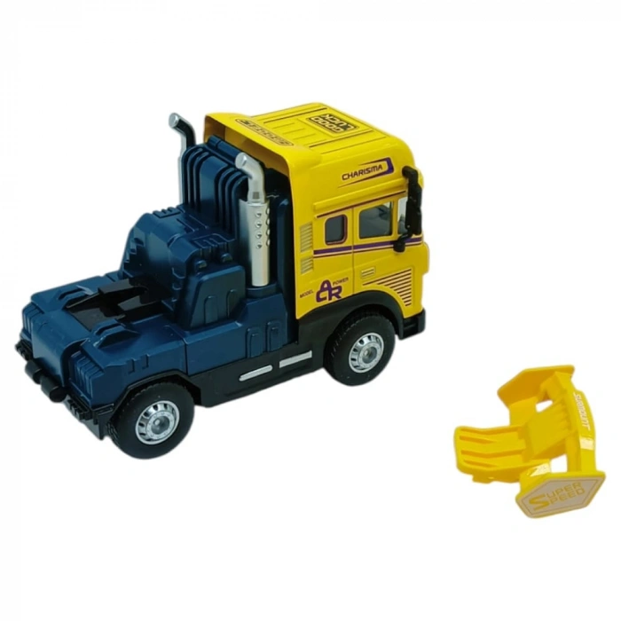 Metal Tır 1:24 - Sesli Işıklı Tır 13 cm - Sarı - 1 ADET