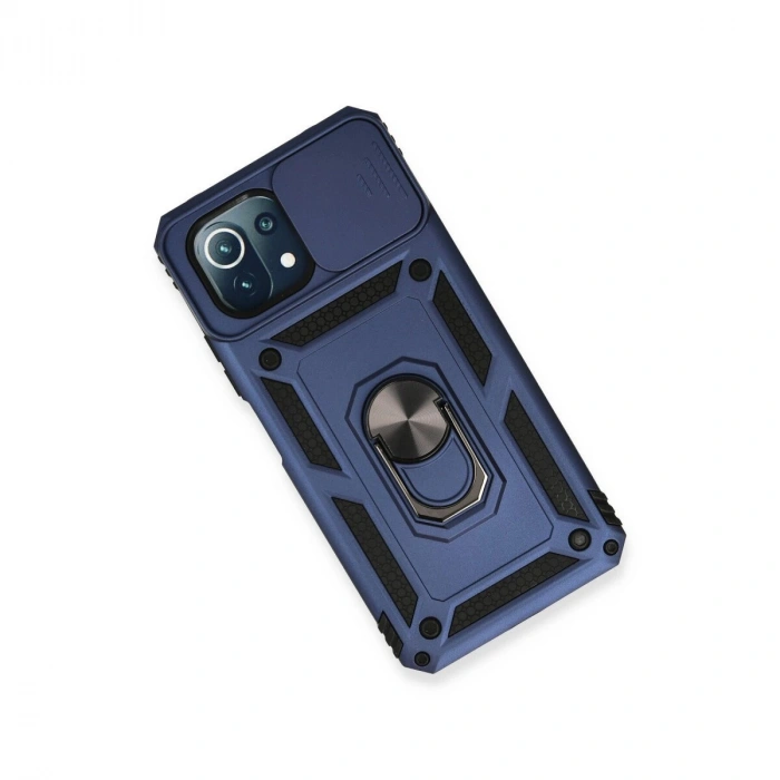 Mi 11 Lite Kılıf Pars Lens Yüzüklü  - Lacivert