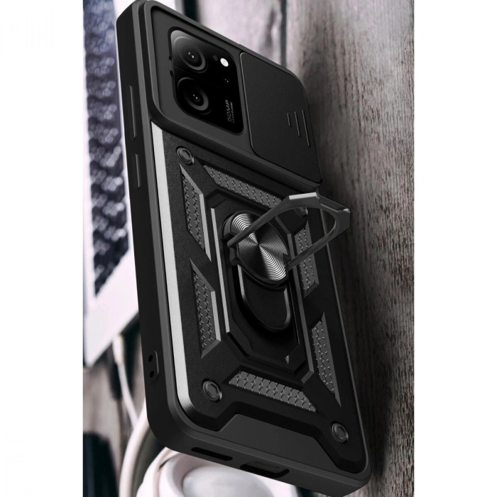 Mi 13t Pro Kılıf Pars Lens Yüzüklü  - Kırmızı