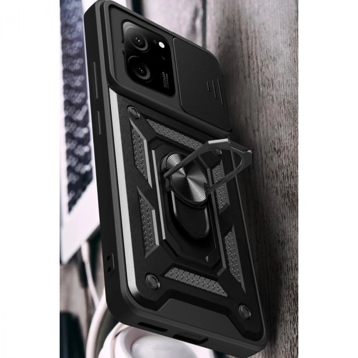 Mi 13t Pro Kılıf Pars Lens Yüzüklü  - Kırmızı