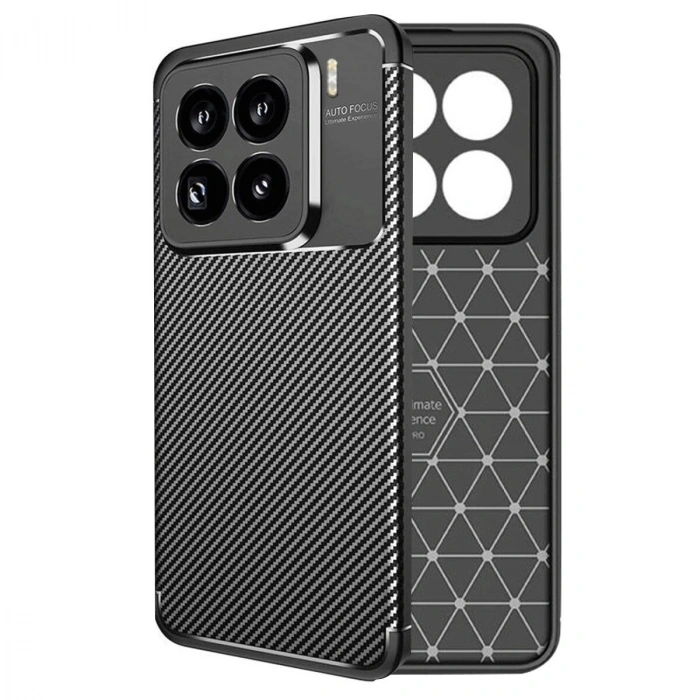Mi 15 Pro Kılıf Auto Fus Karbon Kapak - Siyah