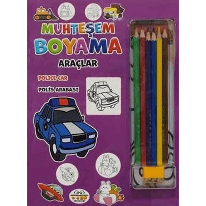 Muhteşem Boyama - Araçlar + 6lı Boya Kalemi