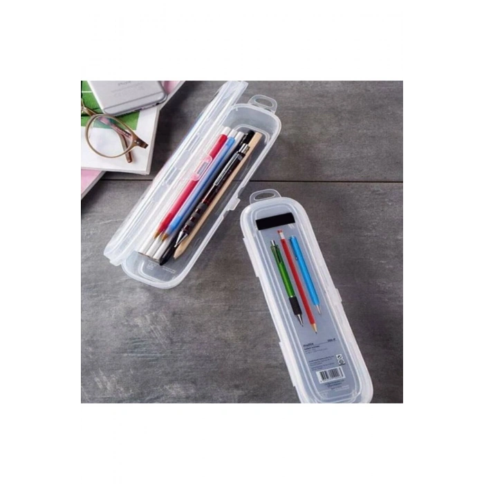 Multi Şeffaf Kapaklı Çanta İçi Saklama - Diş Fırçası - Makyaj Fırçası - Kalemlik Kutusu