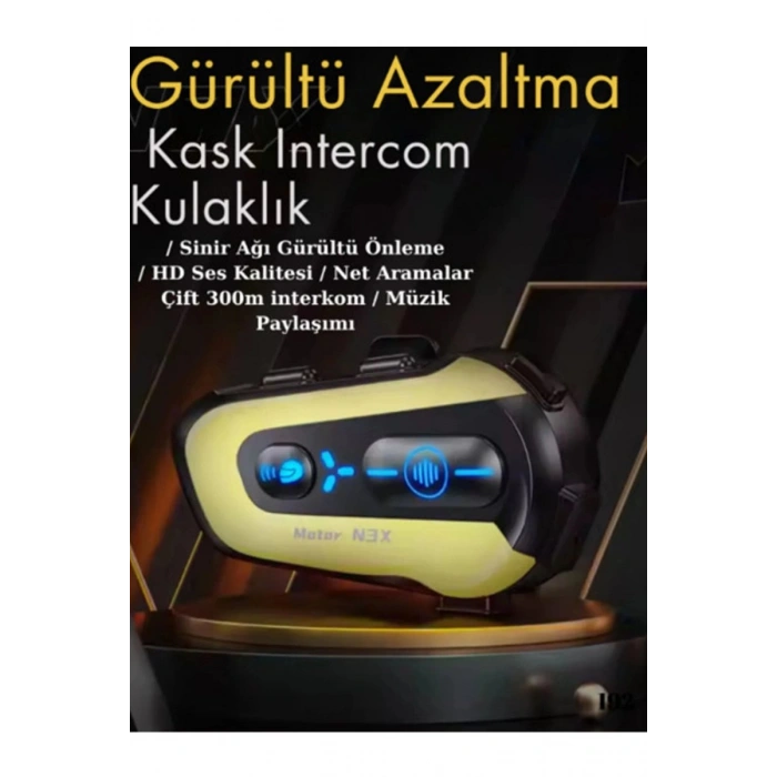 N3x Rgb Işıklı Intercom 3 Kişi Bağlantılı 1000maotosiklet Bluetooth Kulaklık Seti