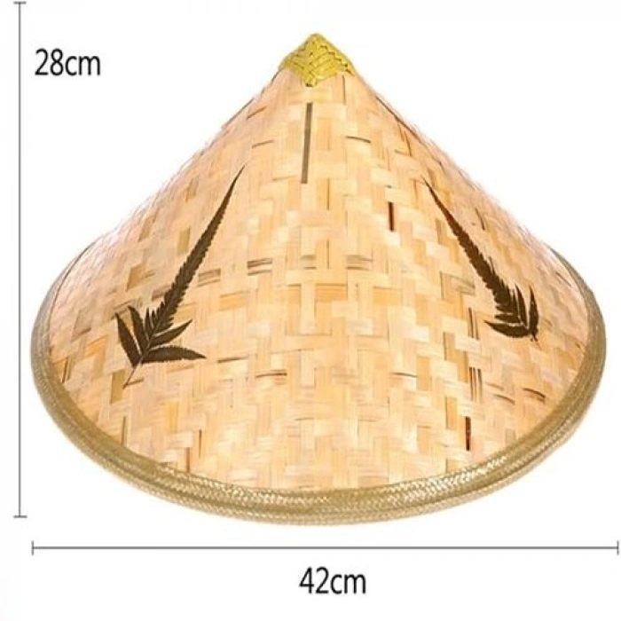 Naturel Renk Cambodia Kambyalı Vietnam Şapkası PVC Hasır