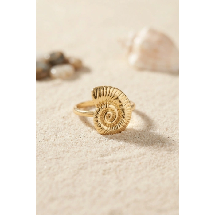Nautilus Tasarım Gold Renk Kadın Yüzük