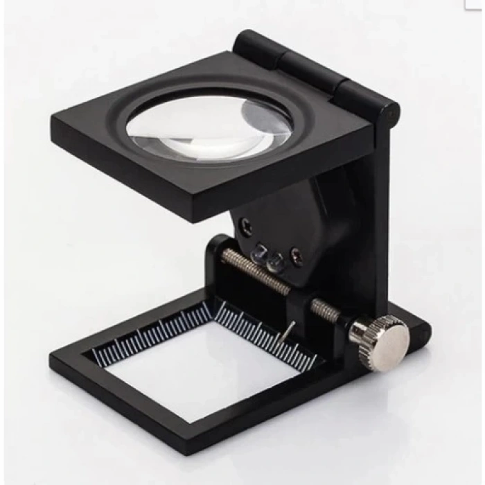 Nikula28x28 Mm Katlanır Sayaçlı Metal Lüp, 2 LED Işıklı Büyüteç Tekstil Th9005A (  )