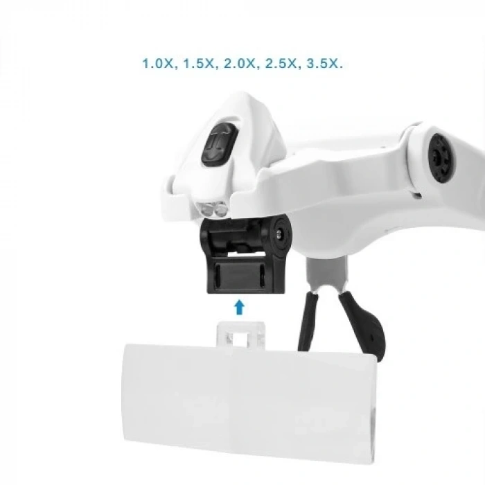 Nikula5 Lens 1.0x3.5x, 2led Işıklı  Ile Ayarlanabilir Gözlük Büyüteç9892B2 (  )