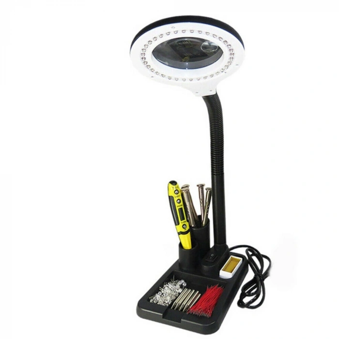 NikulaEsnek 5X /10x,40 LED ışıklı büyüteç ,lamba  büyüteç okuma, çalışma lehim masa lambası A808 (  )