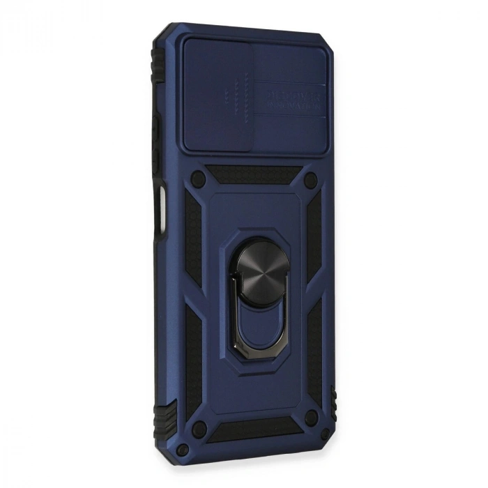 Note 10 Kılıf Pars Lens Yüzüklü  - Lacivert