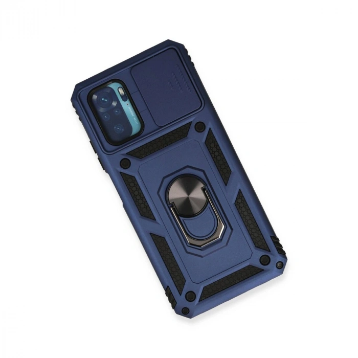 Note 10 Kılıf Pars Lens Yüzüklü  - Lacivert