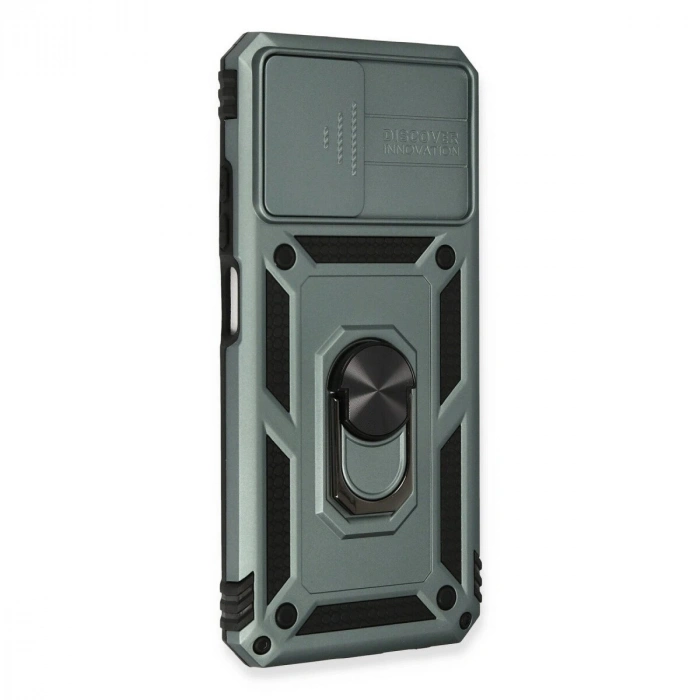 Note 10 Kılıf Pars Lens Yüzüklü  - Yeşil