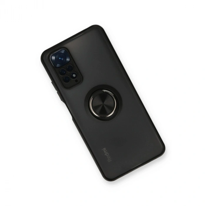 Note 11 Kılıf Montreal Yüzüklü  Kapak - Siyah