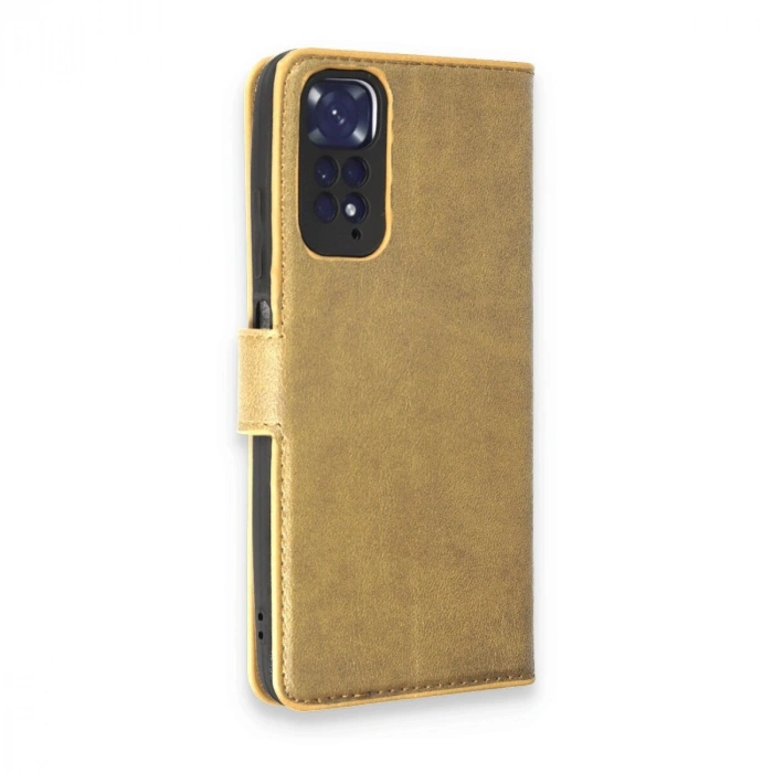 Note 11 Pro Kılıf Trend S Plus Kapaklı Kılıf - Gold