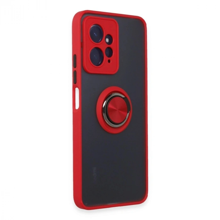 Note 12 4g Kılıf Montreal Yüzüklü  Kapak - Kırmızı
