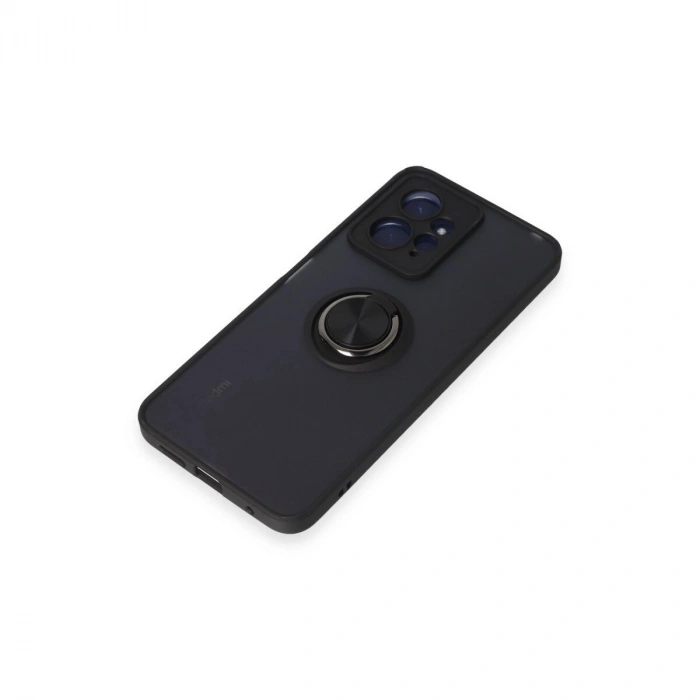 Note 12 4g Kılıf Montreal Yüzüklü  Kapak - Siyah