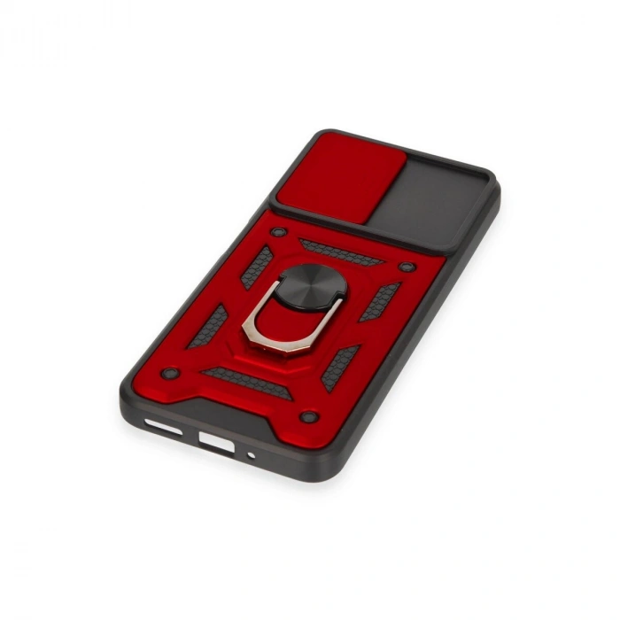 Note 12 4g Kılıf Pars Lens Yüzüklü  - Kırmızı