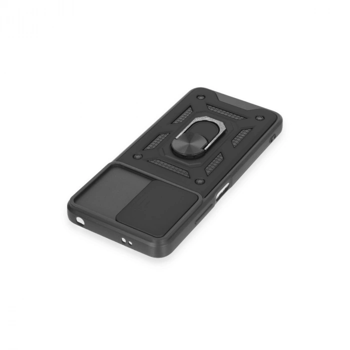 Note 12 4g Kılıf Pars Lens Yüzüklü  - Siyah