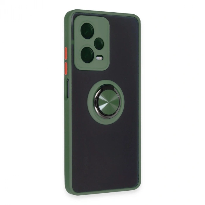 Note 12 5g Kılıf Montreal Yüzüklü  Kapak - Yeşil
