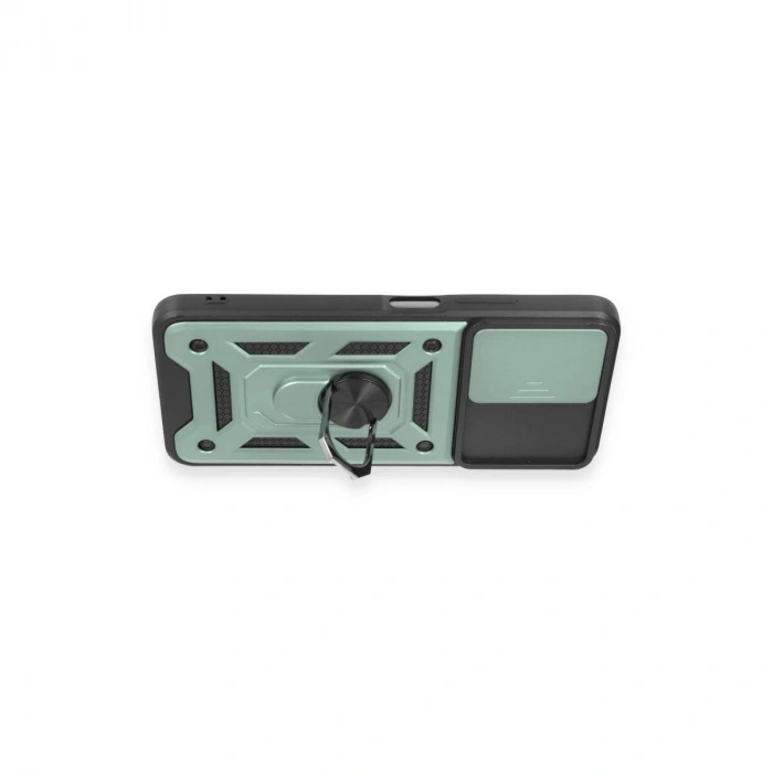 Note 12 5g Kılıf Pars Lens Yüzüklü  - Yeşil