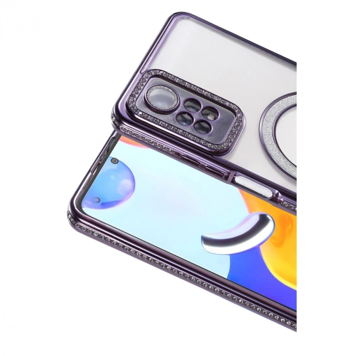 Note 12 Pro 4g Joke Simli Magneticsafe Kılıf - Derin Mor