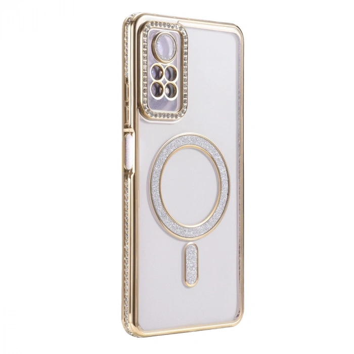 Note 12 Pro 4g Joke Simli Magneticsafe Kılıf - Gold
