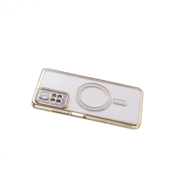 Note 12 Pro 4g Joke Simli Magneticsafe Kılıf - Gold