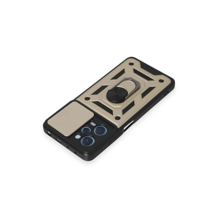 Note 12 Pro 5g Kılıf Pars Lens Yüzüklü  - Gold