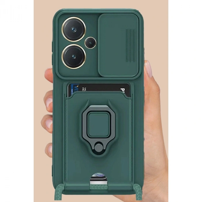 Note 13 Pro Plus Kılıf Zuma Kartvizitli Yüzüklü  - Pembe