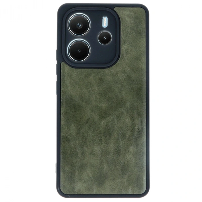 Note 14 4g Kılıf Aras Deri Kapak - Koyu Yeşil