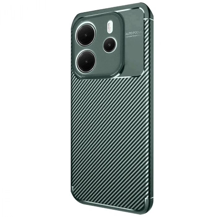 Note 14 4g Kılıf Auto Fus Karbon Kapak - Koyu Yeşil