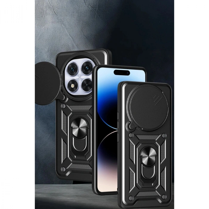 Note 14 Pro Plus Kılıf Pars Lens Yüzüklü  - Kırmızı