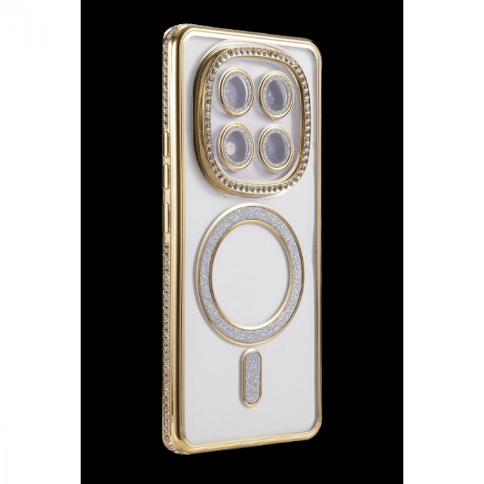Note 15 Pro 5g Joke Simli Magneticsafe Kılıf - Gold