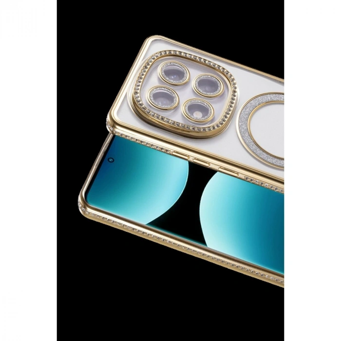 Note 15 Pro Plus 5g Joke Simli Magneticsafe Kılıf - Gold