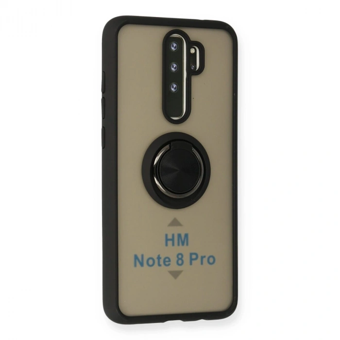 Note 8 Pro Kılıf Montreal Yüzüklü  Kapak - Siyah