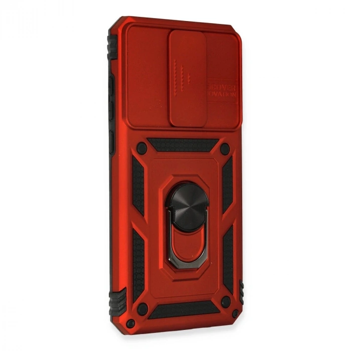 Note 8 Pro Kılıf Pars Lens Yüzüklü  - Kırmızı