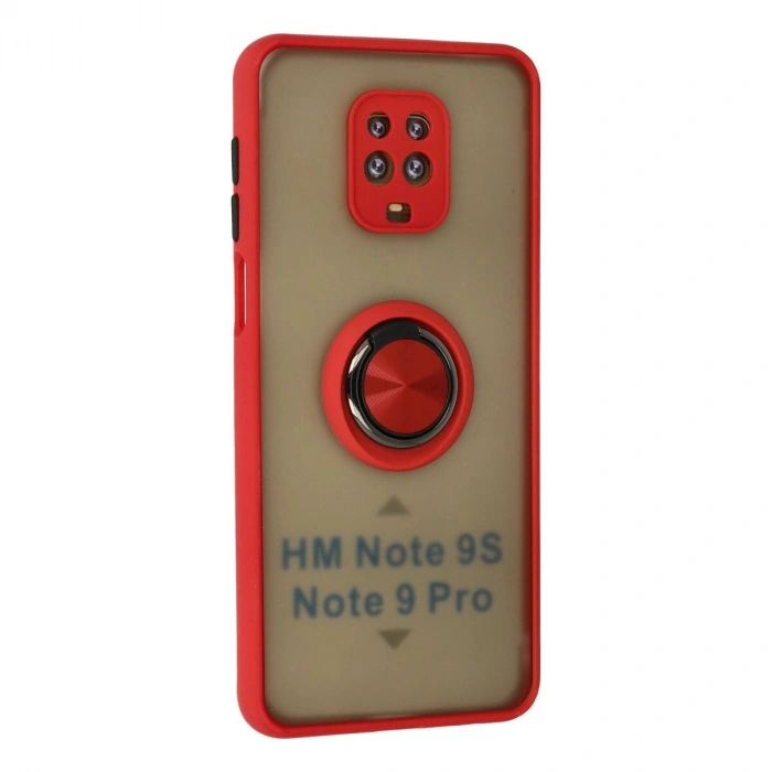 Note 9 Pro Kılıf Montreal Yüzüklü  Kapak - Kırmızı