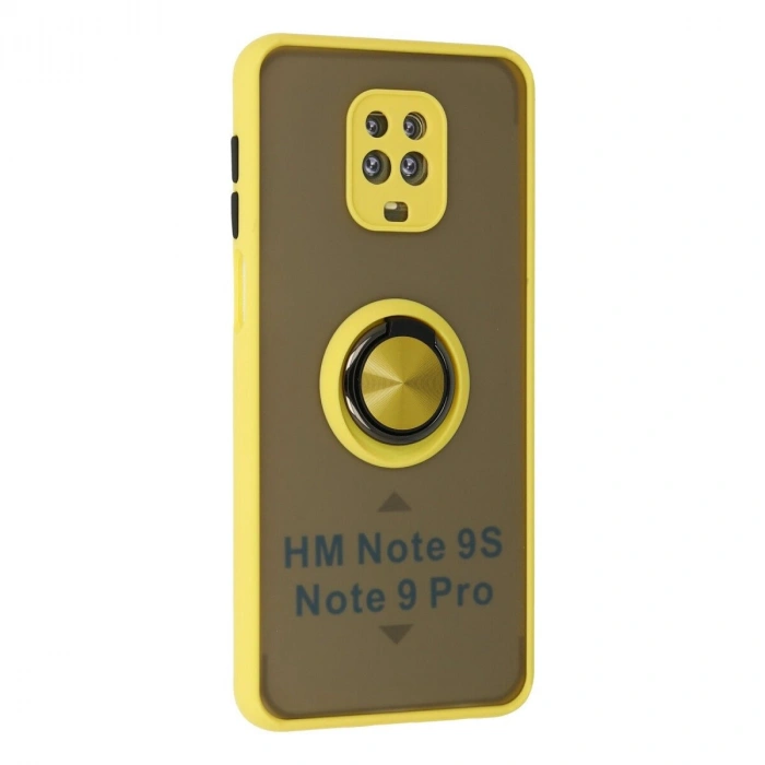 Note 9 Pro Kılıf Montreal Yüzüklü  Kapak - Sarı